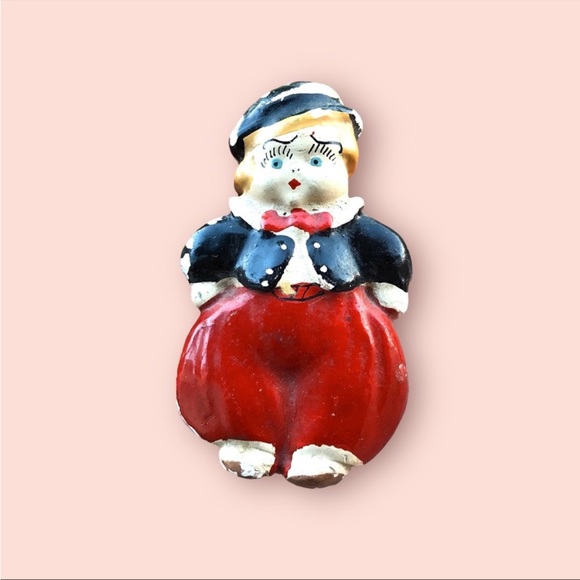 Folk Art Chalk Ware Set Wall Hanging - Picture 3 of 11